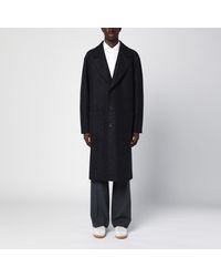 Harris Wharf London - Anthracite Single-breasted Wool Coat - Lyst