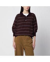 DUNST - Striped Sweater With Collar - Lyst