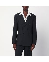 Ami Paris - Anthracite Double-Breasted Wool Jacket - Lyst