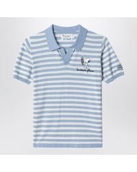 MC2 Saint Barth - Striped Polo Shirt With Snoopy Embroidery - Lyst