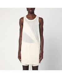 Rick Owens - Ivory Tank Top With Draping - Lyst