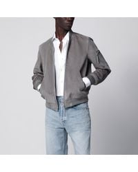Tom Ford - Titanium Suede Bomber Jacket - Lyst