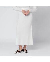 Max Mara - Gonna avorio in filato di cachemire stretch - Lyst