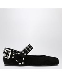 Alaïa - Suede Ballet Flats 'Biker' - Lyst