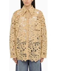Valentino - Raffia Perforated Shirt Jacket - Lyst