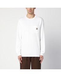 Carhartt - L/s pocket t-shirt bianca - Lyst