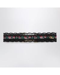 Chloé - Choker-Halskette Aus Spitze Und Jacquardband Mit Blumenmuster - Lyst