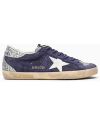 Golden Goose - Deluxe Brand Super Star Blue/Silver Trainer - Lyst