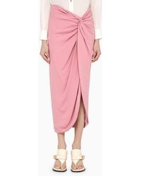 FEDERICA TOSI - Viscose Midi Skirt With Knot - Lyst