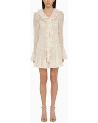 Philosophy - Short Dress With Lace Ruffles - Lyst