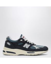 New Balance - Sneaker made in uk 991v2 navi/bianche - Lyst