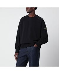 Stone Island - Felpa Girocollo Nera - Lyst