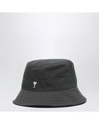 Ami Paris - Ami De Coeur Anthracite Bucket Hat - Lyst