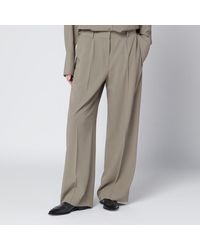 TOTEME - Taupefarbene Hose Aus Wollmischung - Lyst