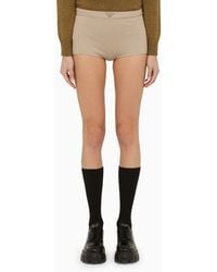 Prada - Khaki Green Cotton Culotte Shorts - Lyst