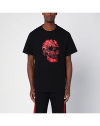 McQueen - Maglietta Stampata Con Teschio Di Fiore Di Cera Di Cera Di Alexanda - Lyst