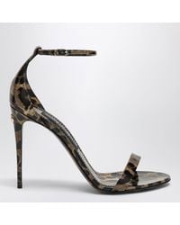 Dolce & Gabbana - Keira Leopard-Print Leather Sandals - Lyst
