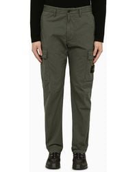 Stone Island - Musk Green Regular Trousers In Cotton - Lyst