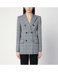 ジャケット Sportmax Double-breasted jacket in Prince of Wales check argyle-jkt-wf-pwc-grey-1_1.jpg
