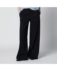 The Row - Straight-Leg Low-Rise Wool Gabardine Pants - Lyst