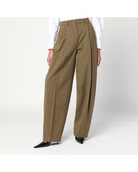 Thelatest - Taupe Wool Blend Trousers - Lyst