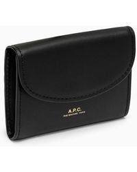 A.P.C. - Genève Black Leather Card Holder - Lyst