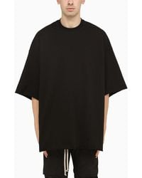 Rick Owens - T-shirt oversize tommy t nera in cotone - Lyst