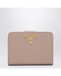Prada - Small Powderpink Saffiano Wallet - Lyst