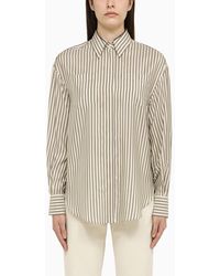 Brunello Cucinelli - Lignite Striped Shirt - Lyst