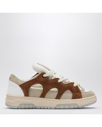 Santha - Cream/ Mesh And Suede Model 1 Sneakers - Lyst