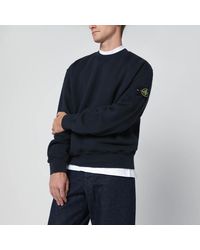 Stone Island - Übergroßes Marineblaues Sweatshirt Mit Rundhalsausschnitt - Lyst