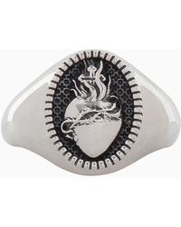 Nove25 Chevalier Ovale Cuore Sacro Ring in Metallic for Men | Lyst
