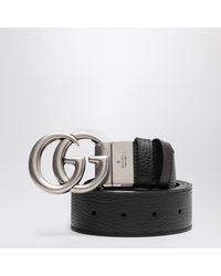 Gucci - Cintura reversibile gg marmont nera - Lyst