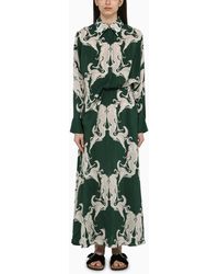 Valentino - Chemisier Dress With Ivy Silk Print - Lyst