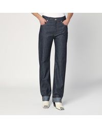 Bottega Veneta - Jeans con risvolto indaco - Lyst