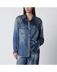 Golden Goose - Oversized Patty Shirt With Denim Print - Lyst