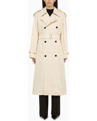 Burberry - Long Double-breasted Cotton Trench Coat - Lyst