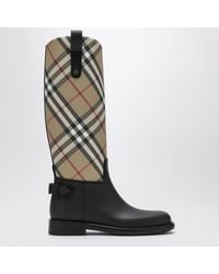 Burberry - Cavalier Boots With House Check Pattern - Lyst