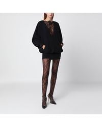 Valentino - Sweatshirt-Style Mini Dress With Lace Inserts - Lyst