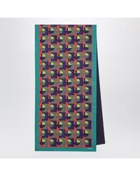 Miu Miu - Printed Silk Twill Scarf Absinthe/Begonia - Lyst