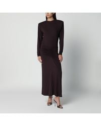 ANDAMANE - Rouge Noir Maxi Dress With Waist Draping - Lyst