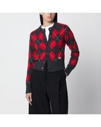 Ami Paris - Argyle-Pattern Cardigan - Lyst