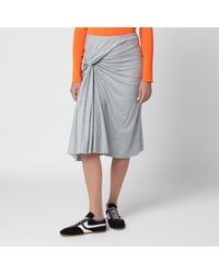 Dries Van Noten - Mélange Skirt With Draped Detail - Lyst