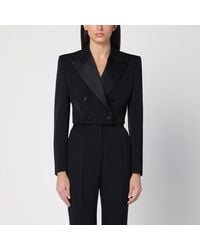 Dolce & Gabbana - Schwarze Smoking-Jacke Spencer Aus Wollgabardine - Lyst