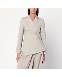 Loewe - Giacca a portafoglio in lana beige mélange - Lyst