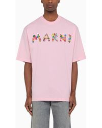 Marni - T-shirt con logo bouquet - Lyst