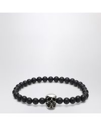McQueen - Skull Bracelet With Pearls - Lyst