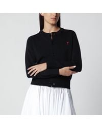 Ami Paris - Ami De Coeur Wool Cardigan - Lyst