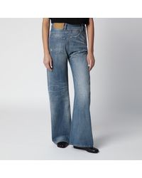 MM6 by Maison Margiela - Distressed Wide-Leg Denim Jeans - Lyst