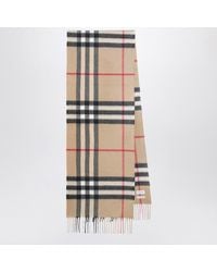 Burberry - Cashmere Scarf With Check Motif - Lyst